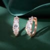 Pear Cut Moissanite Blossom Cluster Huggie Hoop Earrings