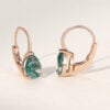 Pear Cut Moss Agate Solitaire Lever Back Earrings (6)