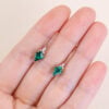 Twisted Design Kite Cut Emerald Dangle Earrings (3)