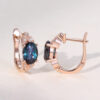 Vintage Oval Cut Alexandrite Huggie Hoop Earrings With Milgrain Design