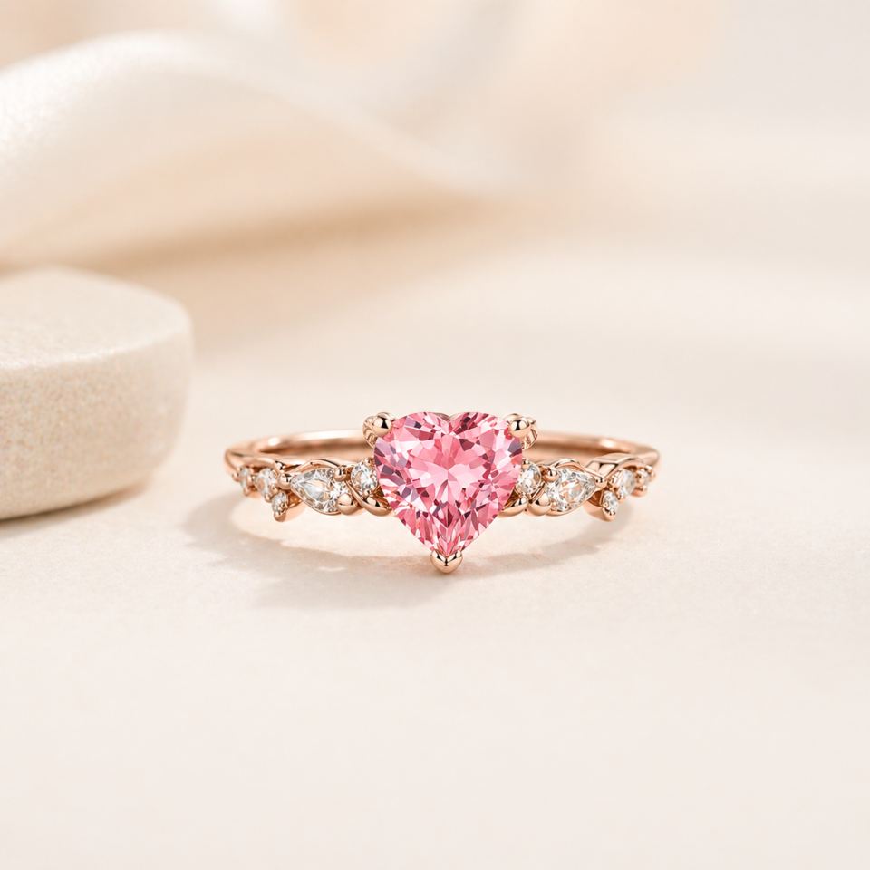 pink sapphire engagement ring in rose gold