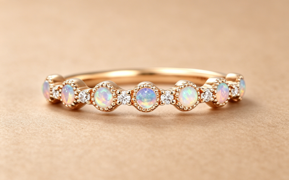 opal wedding bands