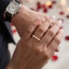 Alternating Oval & Round Lab Diamond Wedding Band Full Eternity Stacking Ring (2)