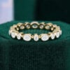 Alternating Oval & Round Lab Diamond Wedding Band Full Eternity Stacking Ring (3)