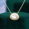 Bubble Bezel Emerald Cut Lab Diamond Solitaire Necklace For Women (2)