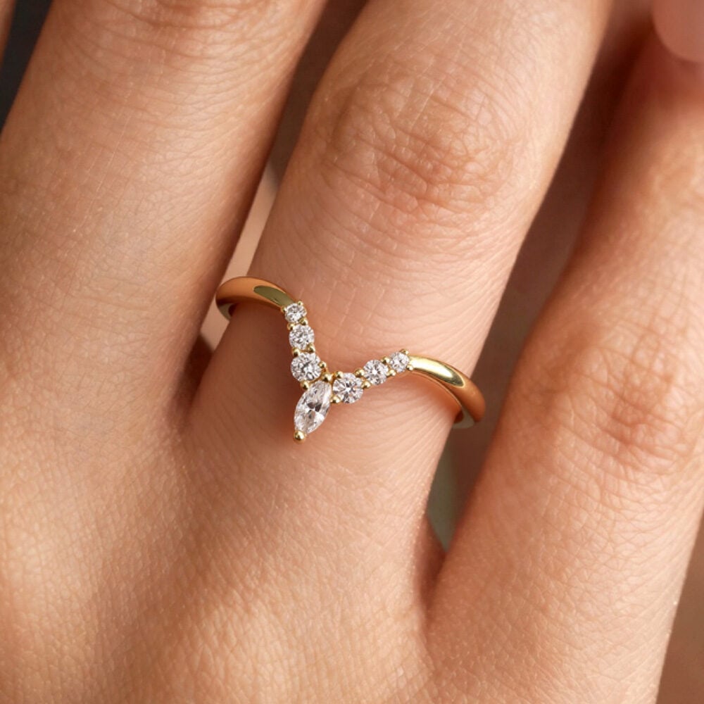 curved wedding band collection