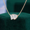 Emerald & Heart Cut Lab Diamond Toi et Moi Necklace (2)