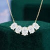 Graduated Oval Cut Lab Diamond Five Stone Necklace