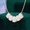 Graduated Oval Cut Lab Diamond Five Stone Necklace (3)