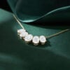 Graduated Oval Cut Lab Diamond Five Stone Necklace (4)