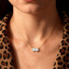 Horizontal Marquise Cut Lab Diamond Necklace with Cluster Accents (5)