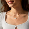 Horizontal Oval Cut Lab Diamond Bezel Solitaire Necklace (1)