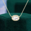 Horizontal Oval Cut Lab Diamond Bezel Solitaire Necklace (4)