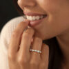 Marquise Cut Lab Diamond Wedding Band Full Eternity Stacking Ring (2)