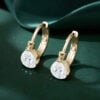 Minimalist Pear Cut Lab Diamond Huggie Hoop Earrings (2)