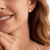 Minimalist Pear Cut Lab Diamond Huggie Hoop Earrings (5)
