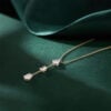 Mixed Cut Lab Diamond Three Stone Pendant Necklace (5)