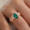 Nature Inspired Marquise Cut Emerald Engagement Ring with Hidden Detail (1)