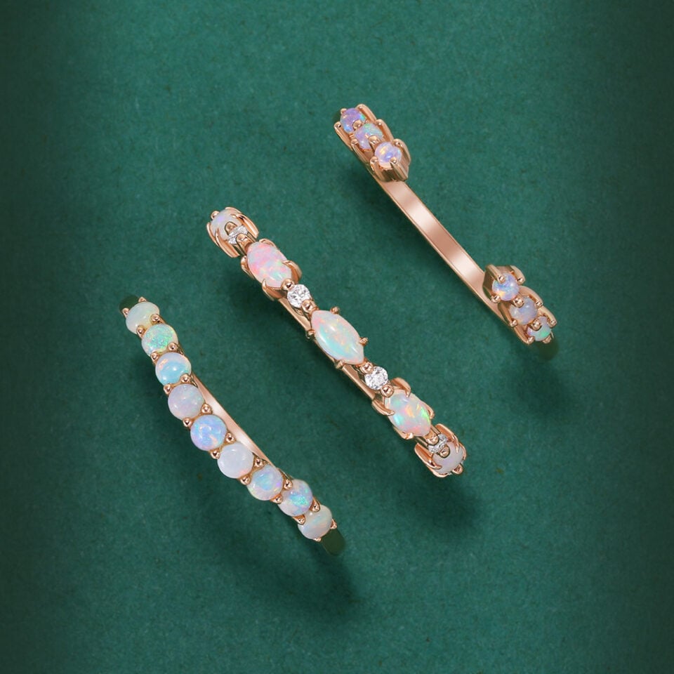 opal wedding band collection