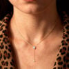 Pear Cut Lab Diamond Pendant Necklace with Round Drop Accent (6)