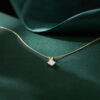 Princess Cut Lab Diamond Solitaire V-Bale Pendant Necklace (5)