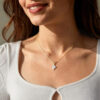Princess Cut Lab Diamond Solitaire V-Bale Pendant Necklace (6)
