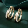 Unique Double Row Lab Diamond Pavé Huggie Hoop Earrings (1)