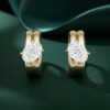 Unique Oval Cut Lab Diamond Double Hoop Earrings