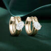 Unique Oval Cut Lab Diamond Double Hoop Earrings