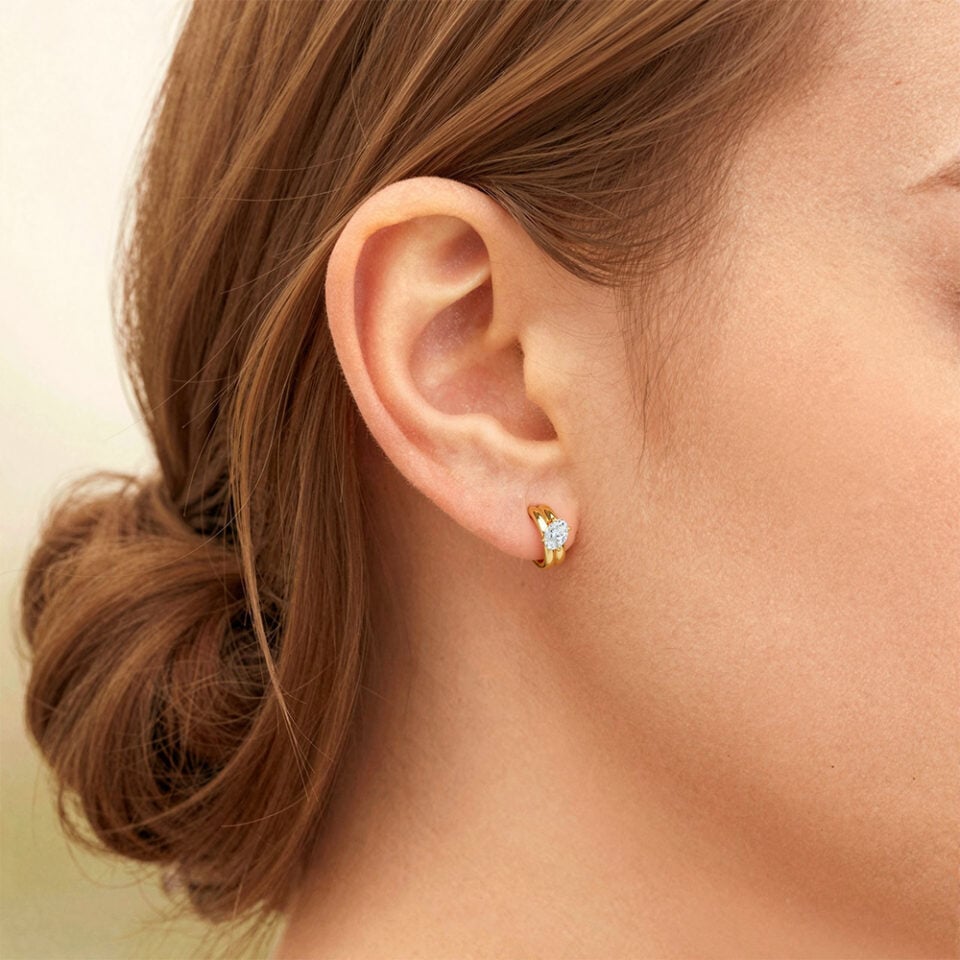 Unique Oval Cut Lab Diamond Double Hoop Earrings (5)