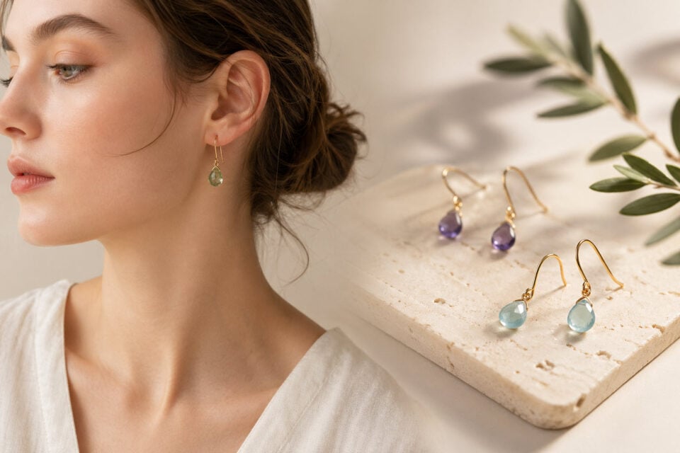 Curated list of Minimalist Gemstone Earrings