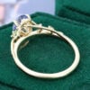 1 CT Oval Fantasy Cut Lab Cornflower Sapphire Engagement Ring Leaf and Vine Band (5)