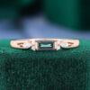 Baguette & Hexagon Cut Alexandrite Couple's Ring Set (2)