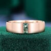 Baguette & Kite Cut Moss Agate Leaf Couple's Ring Set (9)