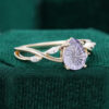 Crossover Shank Pear Fantasy Cut Lavender Haze YAG Engagement Ring Promise Gift For Her (2)