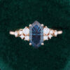 Elongated Hexagon Fantasy Cut Lab Alexandrite Engagement Ring Cluster Promise Ring (4)