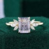 Emerald Fantasy Cut Lavender Haze YAG Engagement Ring Anniversary Gift (1)
