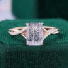 Fantasy Cut Emerald Shaped Lavender Haze YAG Engagement Ring Anniversary Gift