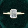 Emerald Fantasy Cut Moissanite Bezel Solitaire Engagement Ring (3)