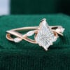Eternal Embrace Kite Fantasy Cut Moissanite Engagement Ring with Marquise Accented Split Shank (6)