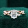 Eternal Embrace | Fatasy Cut Oval Shaped White Sapphire Split Shank Engagement Ring