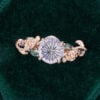 Floral Inspired Round Fantasy Cut Lavender Haze YAG Engagement Ring with Rose Accents (6)