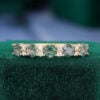 Hexagon Cut Moss Agate Couple's Ring (3)