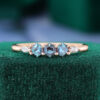Hexagon & Kite Cut Alexandrite Couple's Ring Set (2)