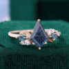 Kite Fantasy Cut Lab Alexandrite Promise Ring Nature Inspired Cluster Ring (2)