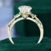 LeafLace Kite Fantasy Cut Moissanite Promise Ring with Emerald Accents Engagement Ring (2)