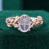 LeafLace Soft Vibe Oval Fantasy Cut Lavender Haze YAG Promise Ring (1)