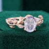 LeafLace Soft Vibe Oval Fantasy Cut Lavender Haze YAG Promise Ring (2)