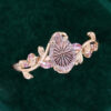 LeafLace Soft Vibe Pear Fantasy Cut Lab Pink Sapphire Promise Ring with Pink Sappire Accents (5)