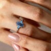 Long Hexagon Fantasy Cut Lab Alexandrite Engagement Ring Three Stone Ring (3)